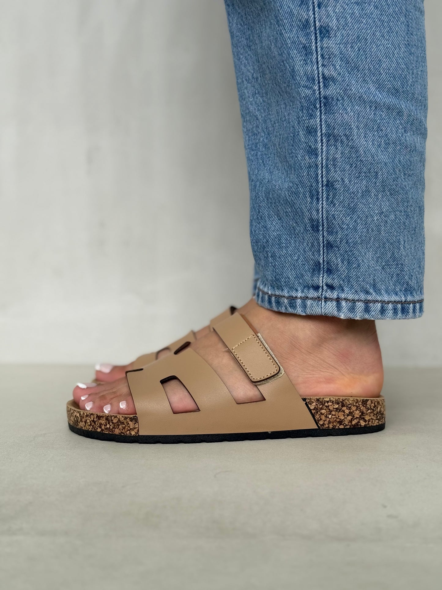 13991-Sandalias Planas de Mujer con Doble Hebilla