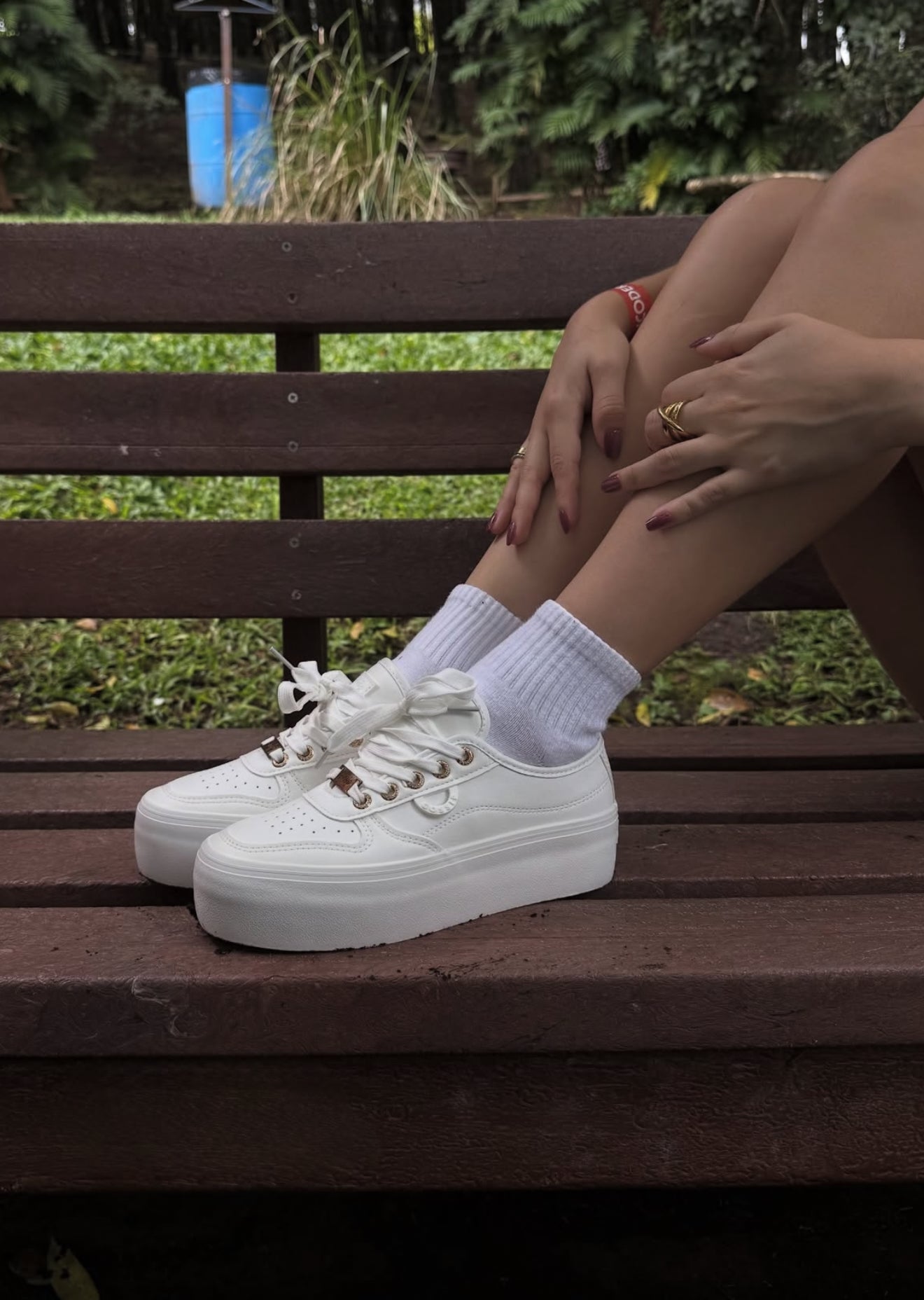 13996 - Tenis para Mujer en Blanco con Plataforma