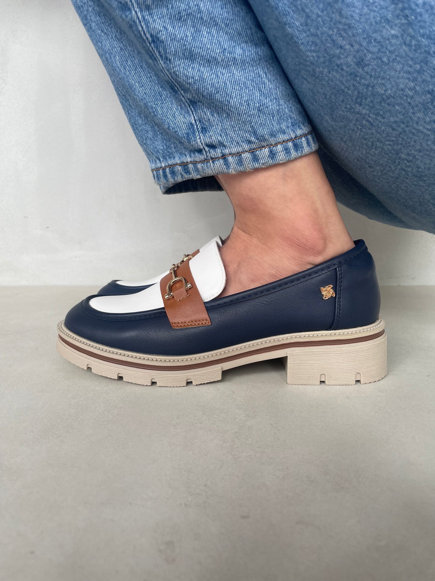 14071 - Mocasines de Mujer en Azul, Rosado