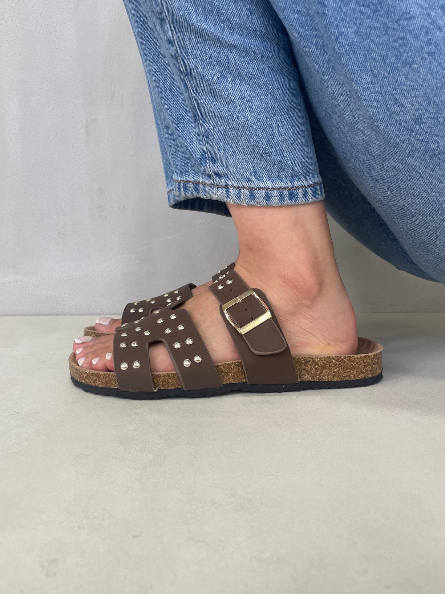 14114-Sandalias de Triple Hebilla para Mujer