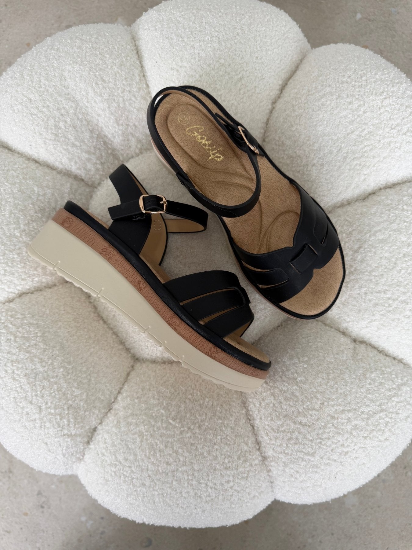 Sandalias Negro Plataforma 14827 Hebilla Casual de mujer Zoé Brand Costa Rica