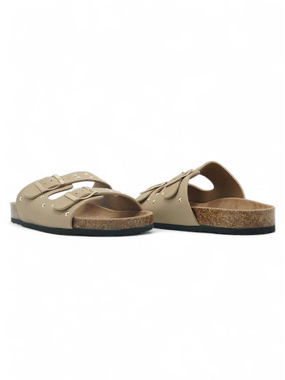 14108 - Sandalias de Mujer Beige con Hebillas