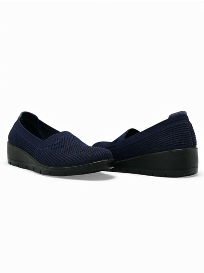 14082 – Zapatos Azul Marino Tejidos con Plataforma Ergonómica