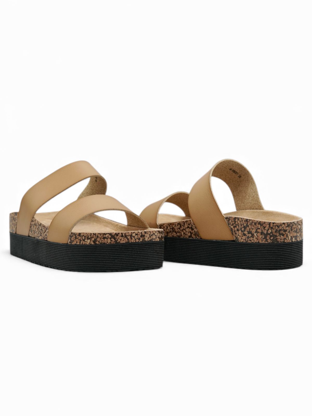 14287 – Sandalias taupe de doble correa para dama