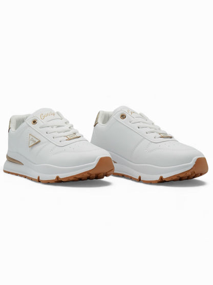 14340 – Zapatillas blancas con detalles dorados para dama