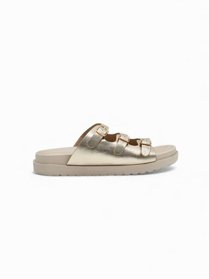 14421 – Sandalias Doradas con Hebillas Metálicas