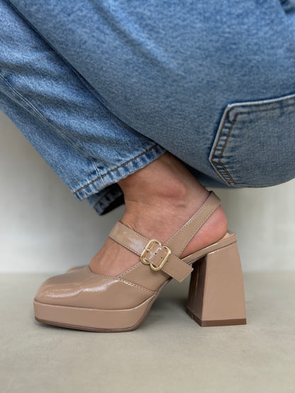 13760 - Zapatos Mary Jane para Mujer en Nude Rosado con Plataforma