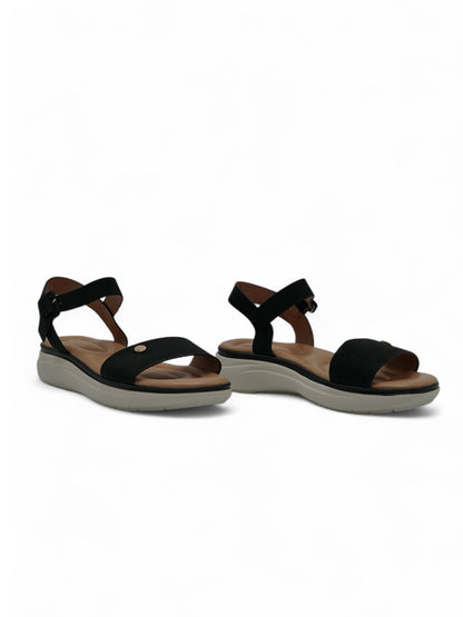 14368 – Sandalias Negras con Plataforma Ergonómica y Hebilla Ajustable