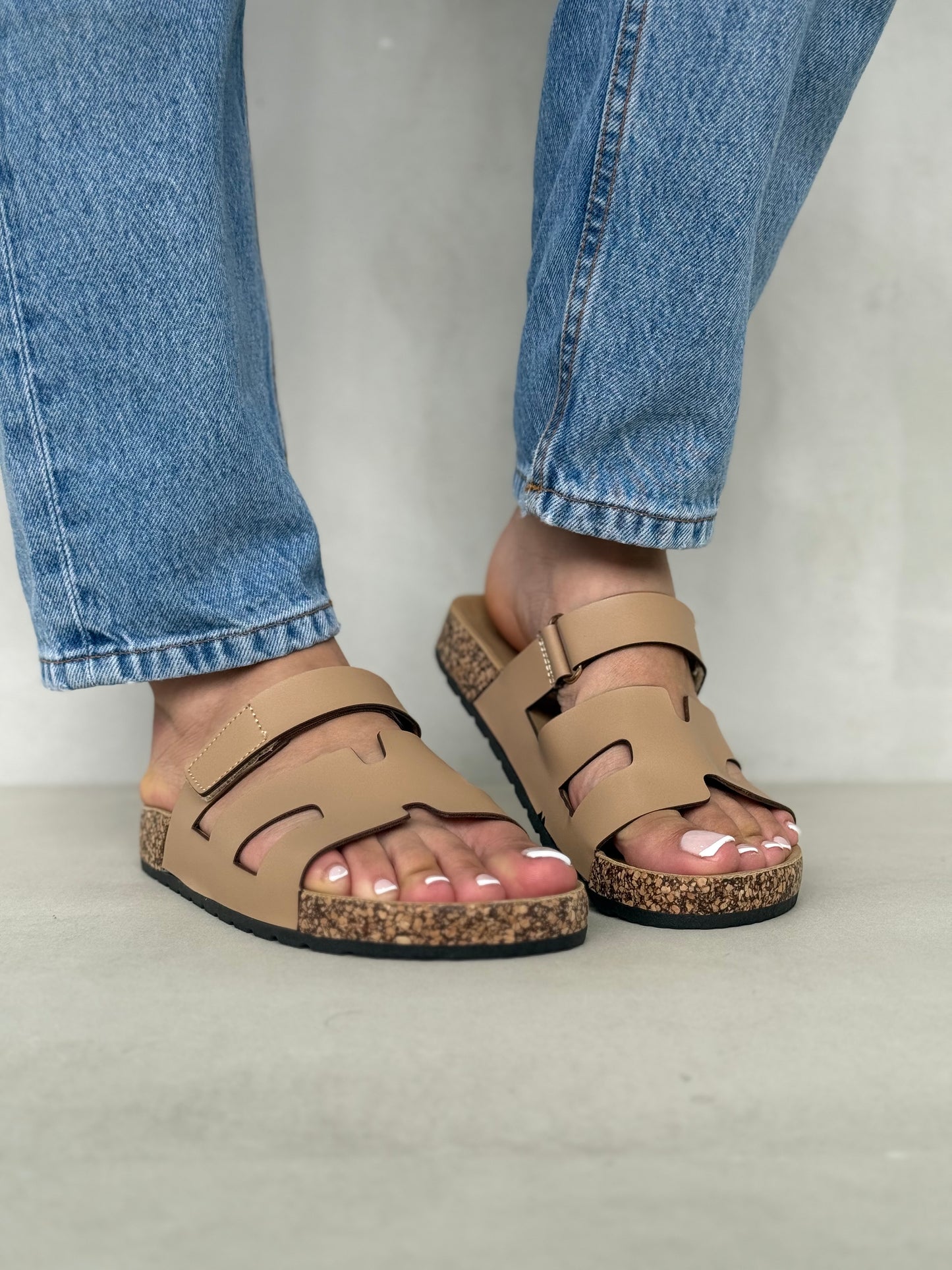 13991-Sandalias Planas de Mujer con Doble Hebilla