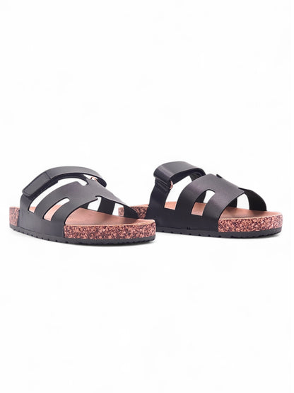 13989-Sandalias Planas de Mujer con Doble Hebilla