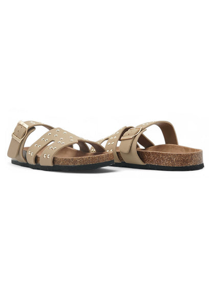 14112-Sandalias de Triple Hebilla para Mujer