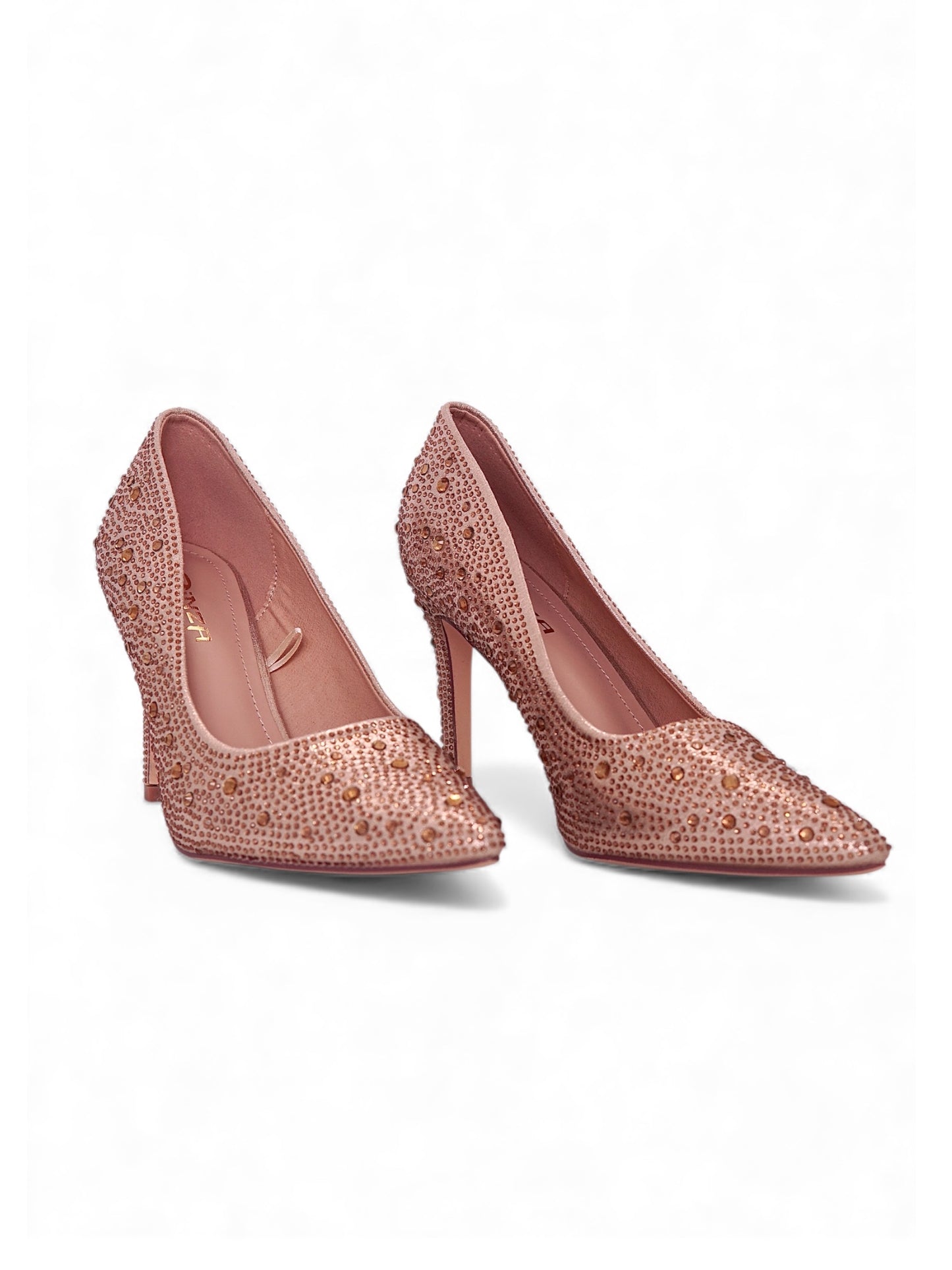 13276 - Stilettos para Mujer en Cobre Rosado con Pedrería