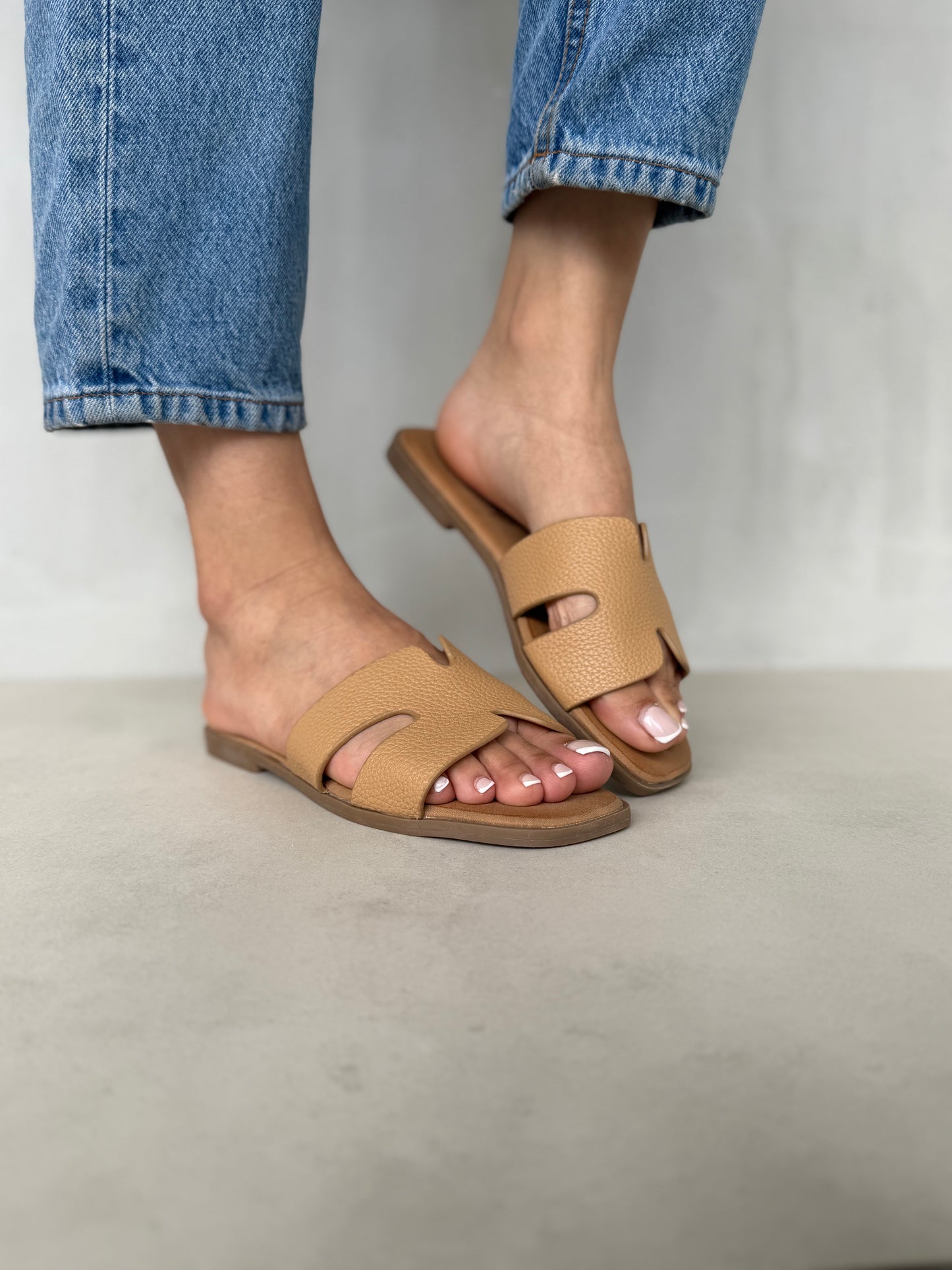 14024-Sandalias Planas de Mujer Tipo Slide