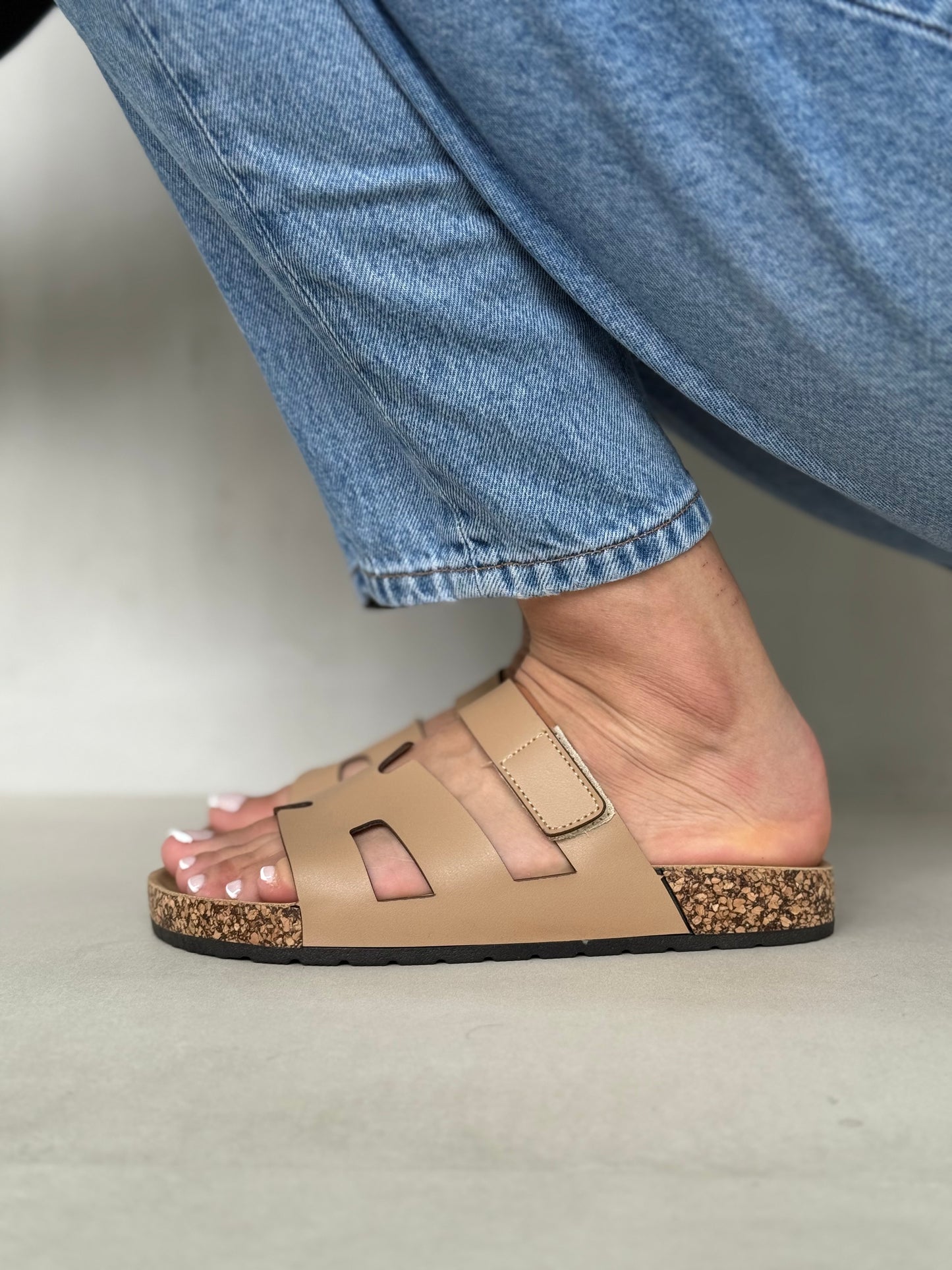 13991-Sandalias Planas de Mujer con Doble Hebilla