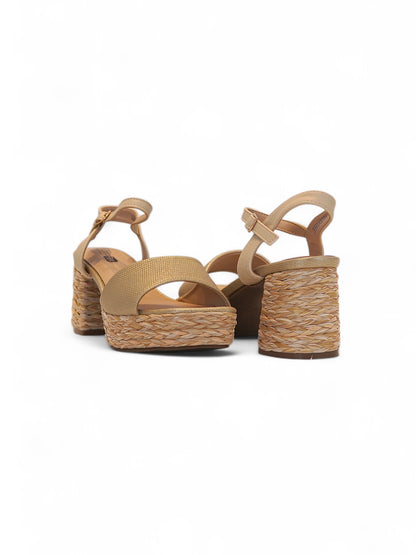 13751 – Sandalias con Plataforma – Estilo Casual en Tonos Beige Dorado