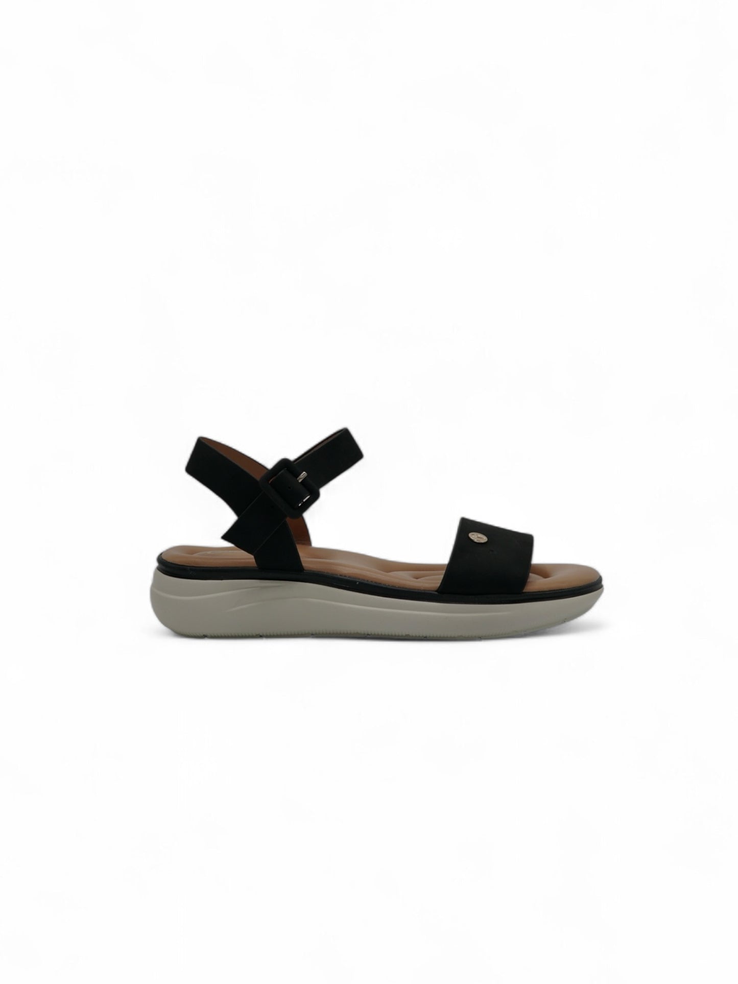 14368 – Sandalias Negras con Plataforma Ergonómica y Hebilla Ajustable