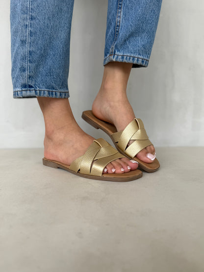 14021-Sandalias Planas de Mujer con Diseño Entrelazado