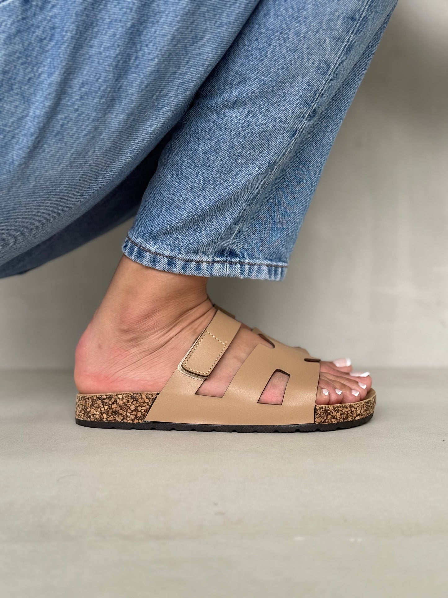 13991-Sandalias Planas de Mujer con Doble Hebilla