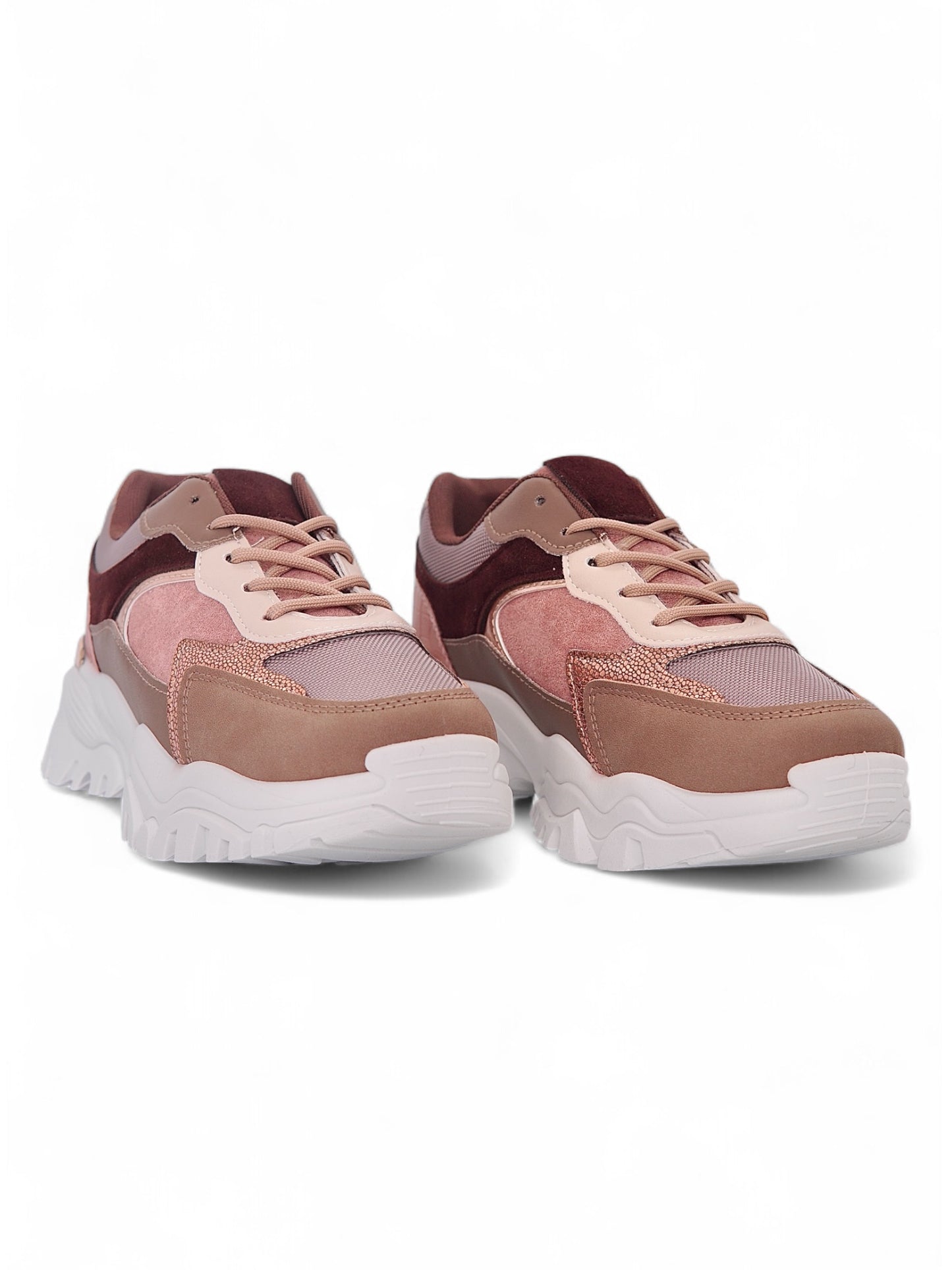 14546 - Tenis Chunky para Mujer en Tonos Rosados y Nude