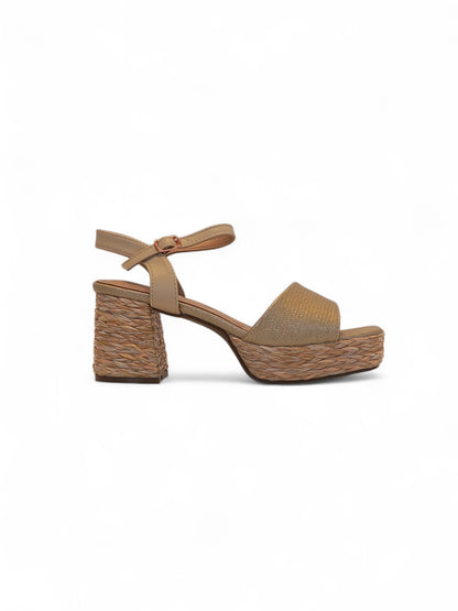 13751 – Sandalias con Plataforma – Estilo Casual en Tonos Beige Dorado