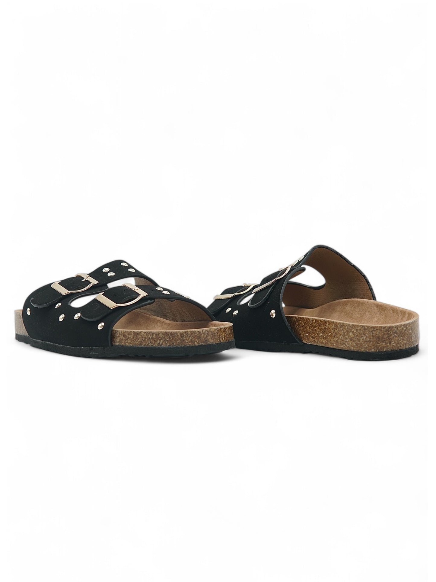 14107 - Sandalias de Mujer Negras con Hebillas