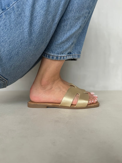 14025-Sandalias Planas de Mujer Tipo Slide