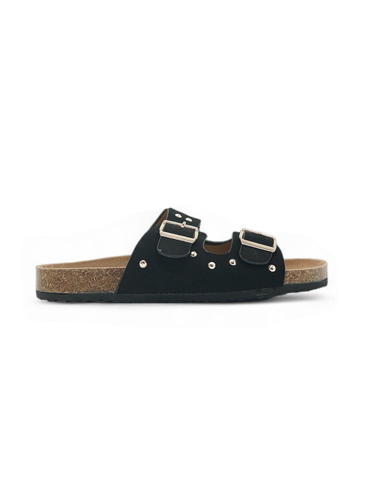 14107 - Sandalias de Mujer Negras con Hebillas