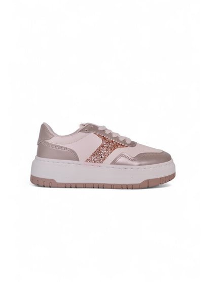 13561 - Tenis Urbanas para Mujer en Nude con Detalles Rosé y Brillantes