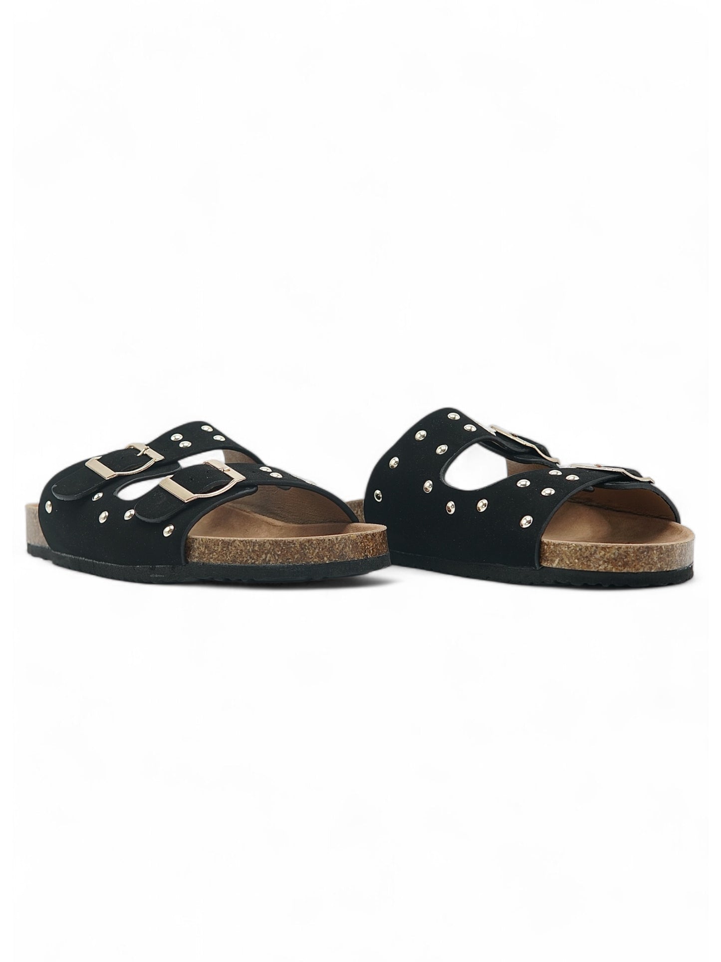 14107 - Sandalias de Mujer Negras con Hebillas
