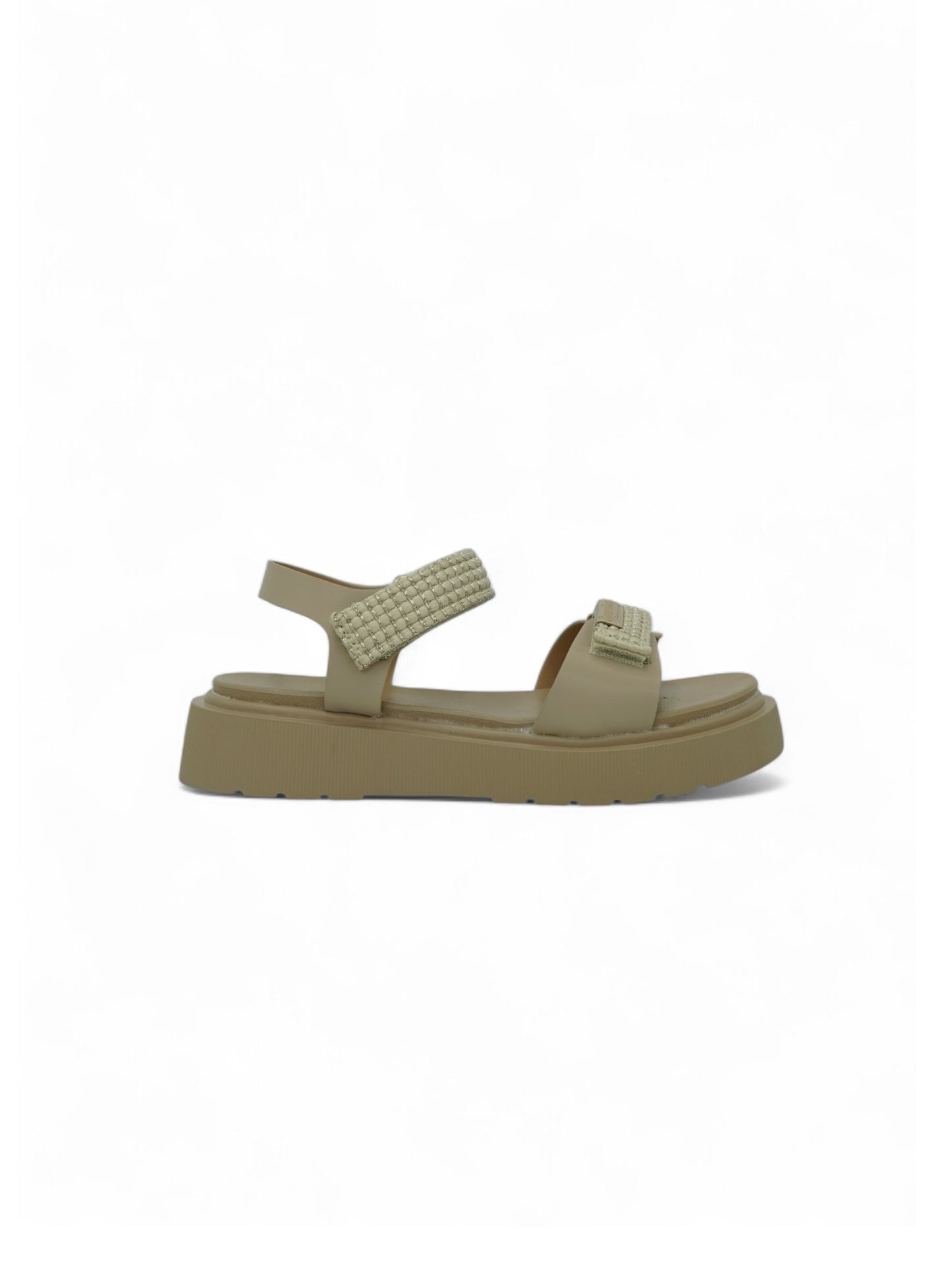 14273 – Sandalias Beige con Plataforma y Detalles de Brillos