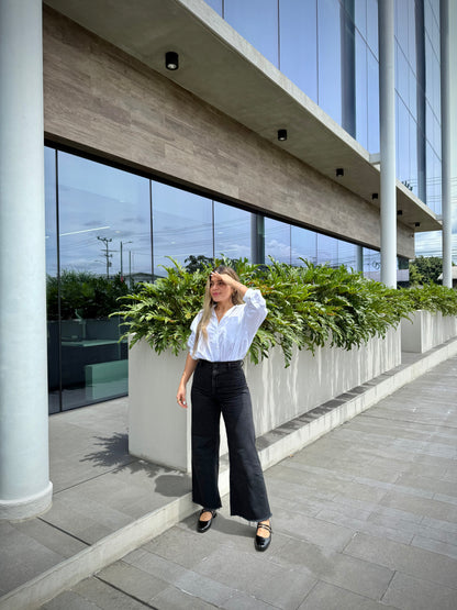 13463 - Zapatos de Tacón Bajo para Mujer en Charol Negro