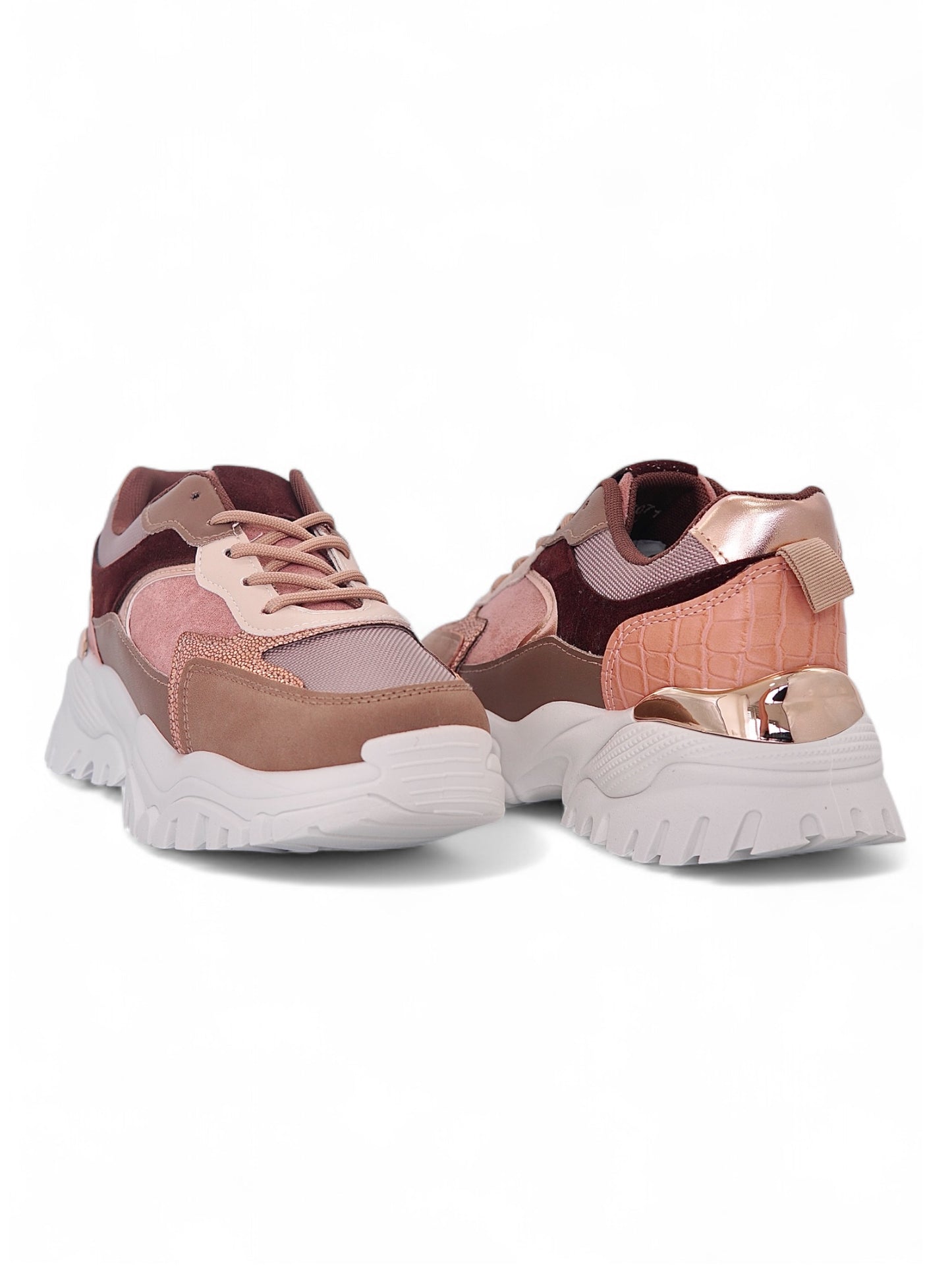 14546 - Tenis Chunky para Mujer en Tonos Rosados y Nude
