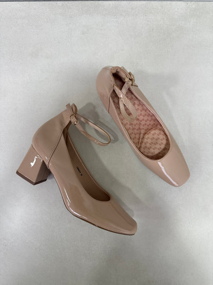 11629 - Zapatos de Tacón Cuadrado en Charol Rosado