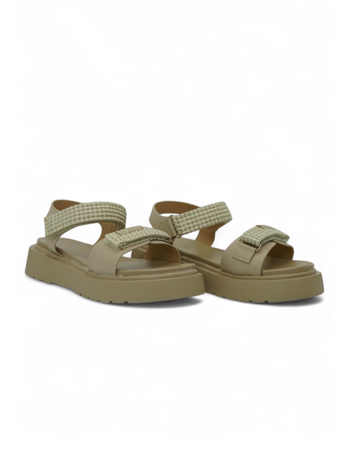 14273 – Sandalias Beige con Plataforma y Detalles de Brillos