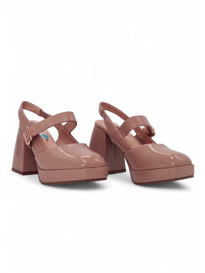 13760 - Zapatos Mary Jane para Mujer en Nude Rosado con Plataforma