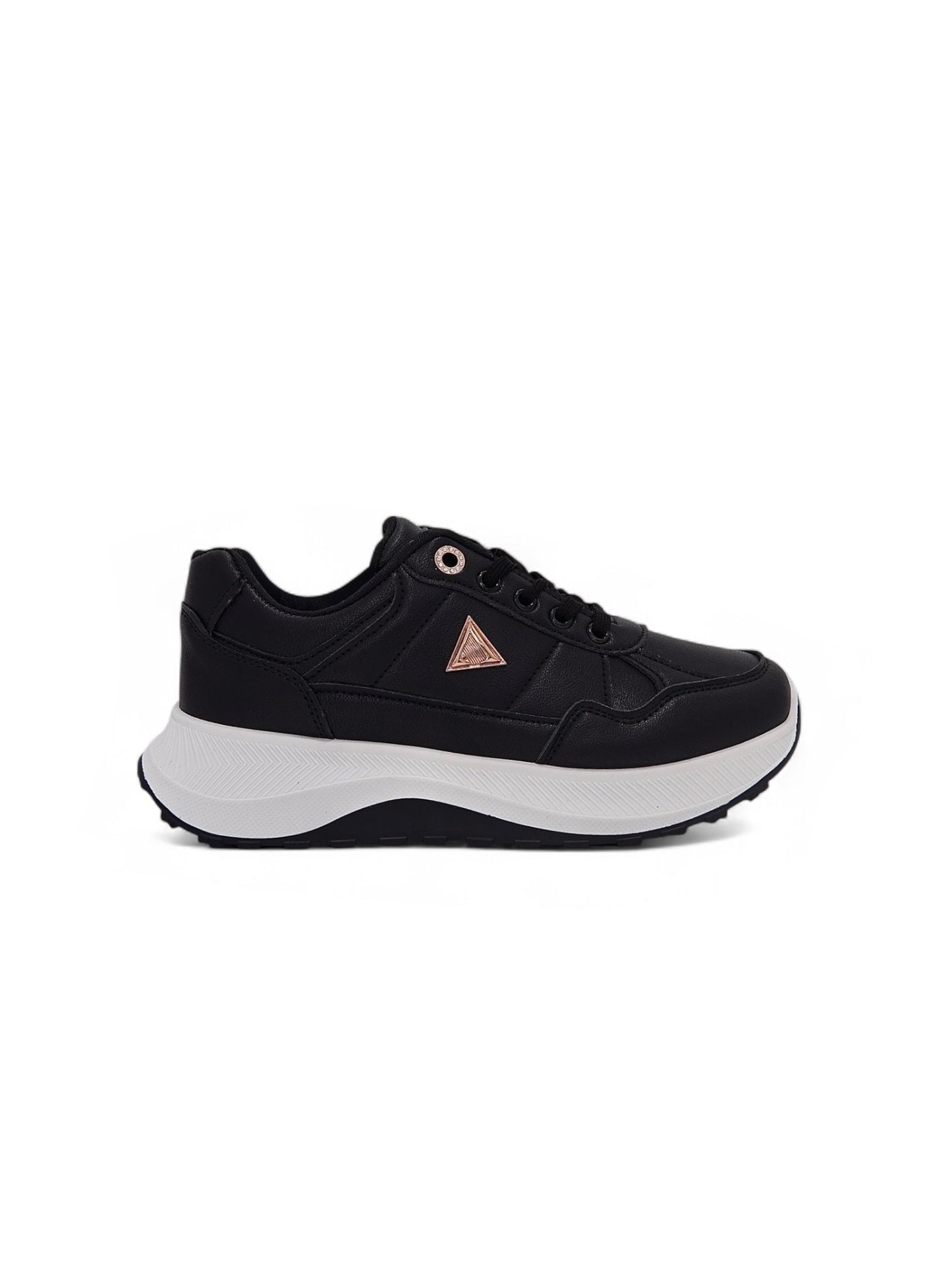 14144 - Tenis Chunky para Mujer en Negro con Suela Blanca