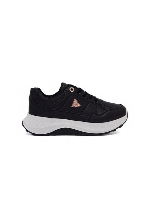 14144 - Tenis Chunky para Mujer en Negro con Suela Blanca