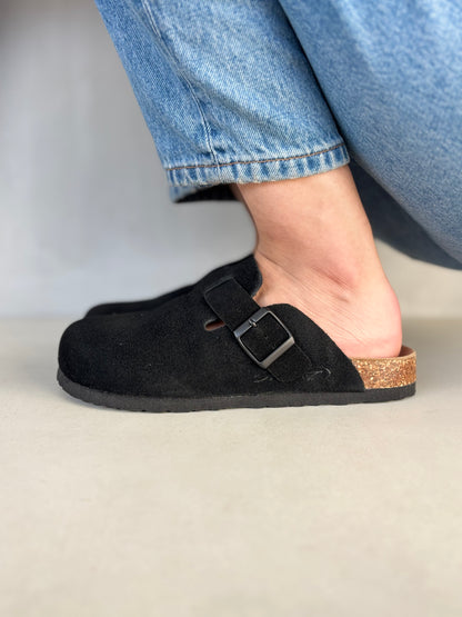 14372 – Sandalias tipo zueco color negro Unisex | Boston Zoé Shoes