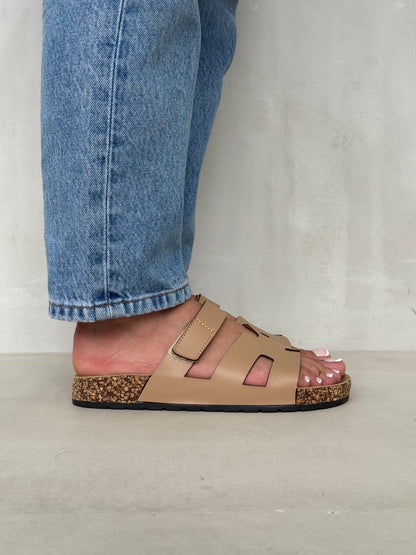 13991-Sandalias Planas de Mujer con Doble Hebilla