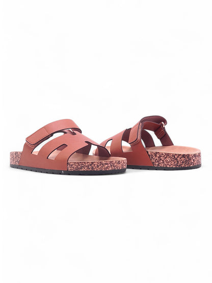 13990-Sandalias Planas de Mujer con Doble Hebilla