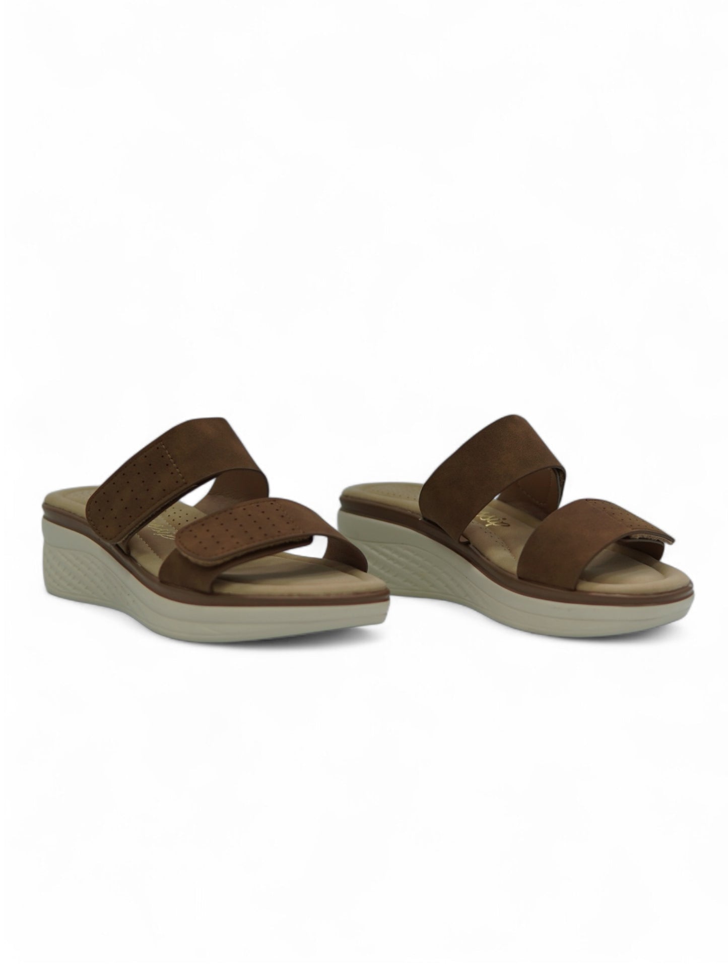 14363 – Sandalias Camel con Plataforma Ergonómica y Cierre de Velcro