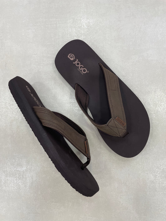 14401 – Chancletas Marrón Oscuro con Suela Acolchonada