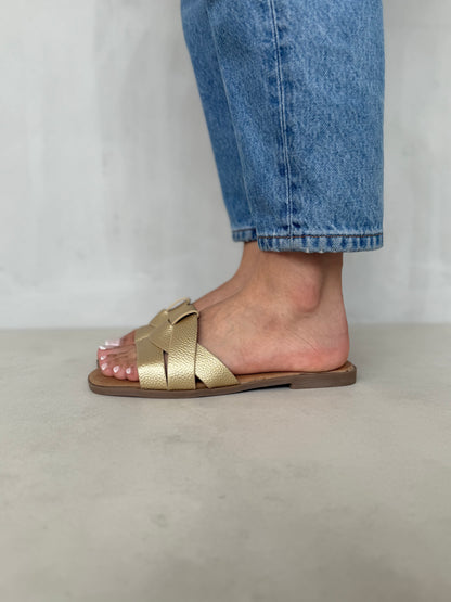 14021-Sandalias Planas de Mujer con Diseño Entrelazado