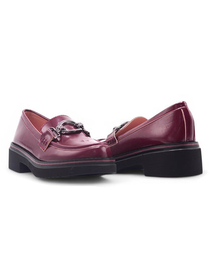14069-Mocasines con Tacón Bajo y Adorno Metálico