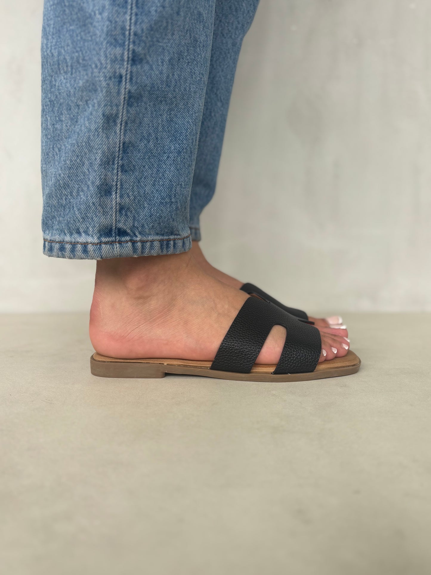 14022-Sandalias Planas de Mujer Tipo Slide