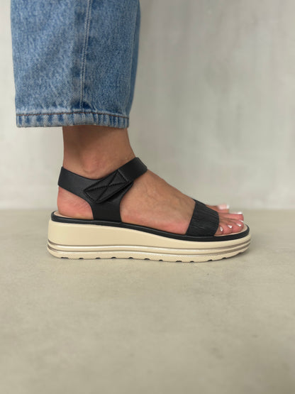 14035 - Sandalias de Plataforma Bicolor con Tira Ajustable