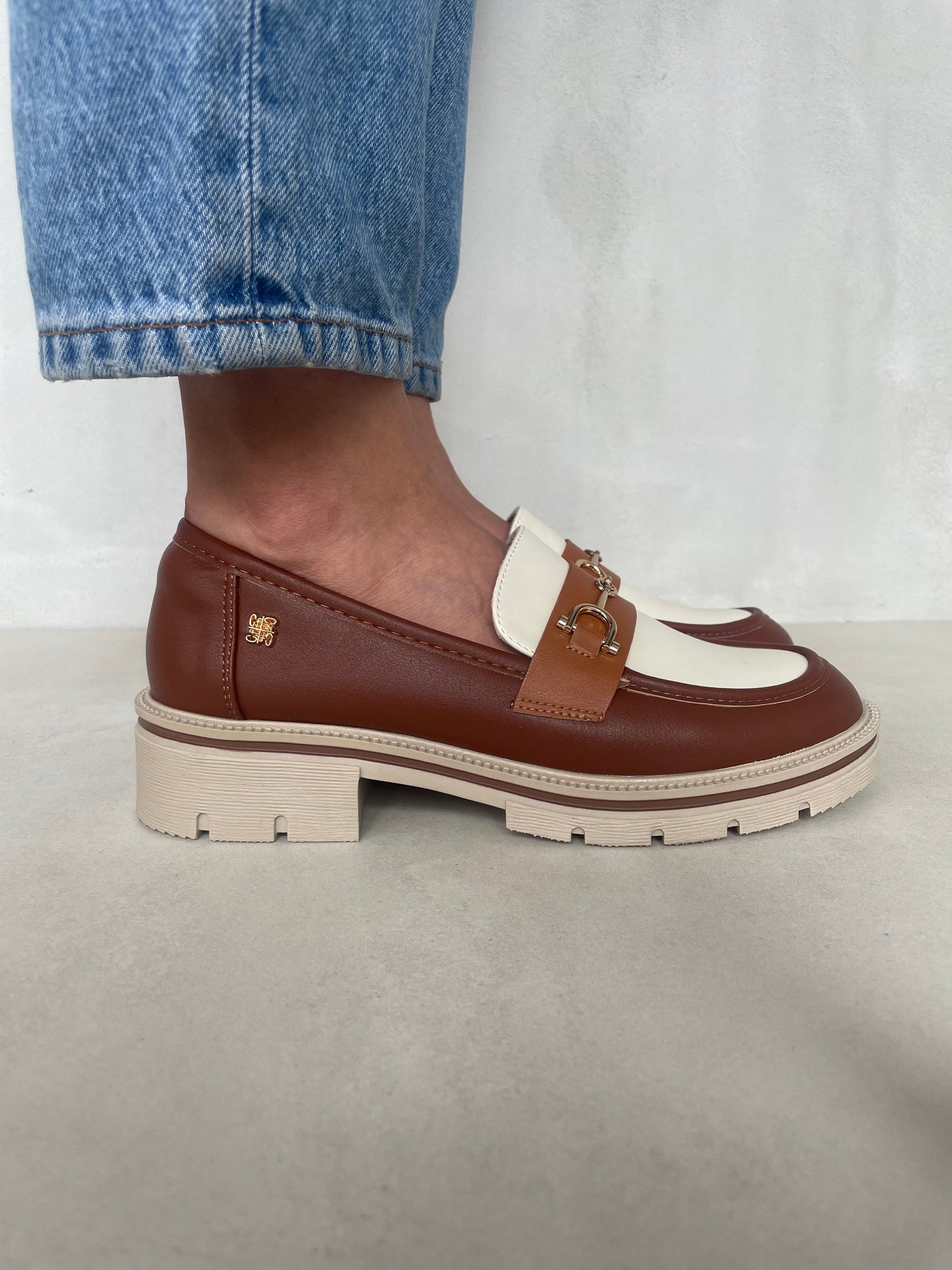 14070 - Mocasines de Mujer Bicolor Nude