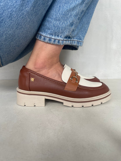 14070 - Mocasines de Mujer Bicolor Nude