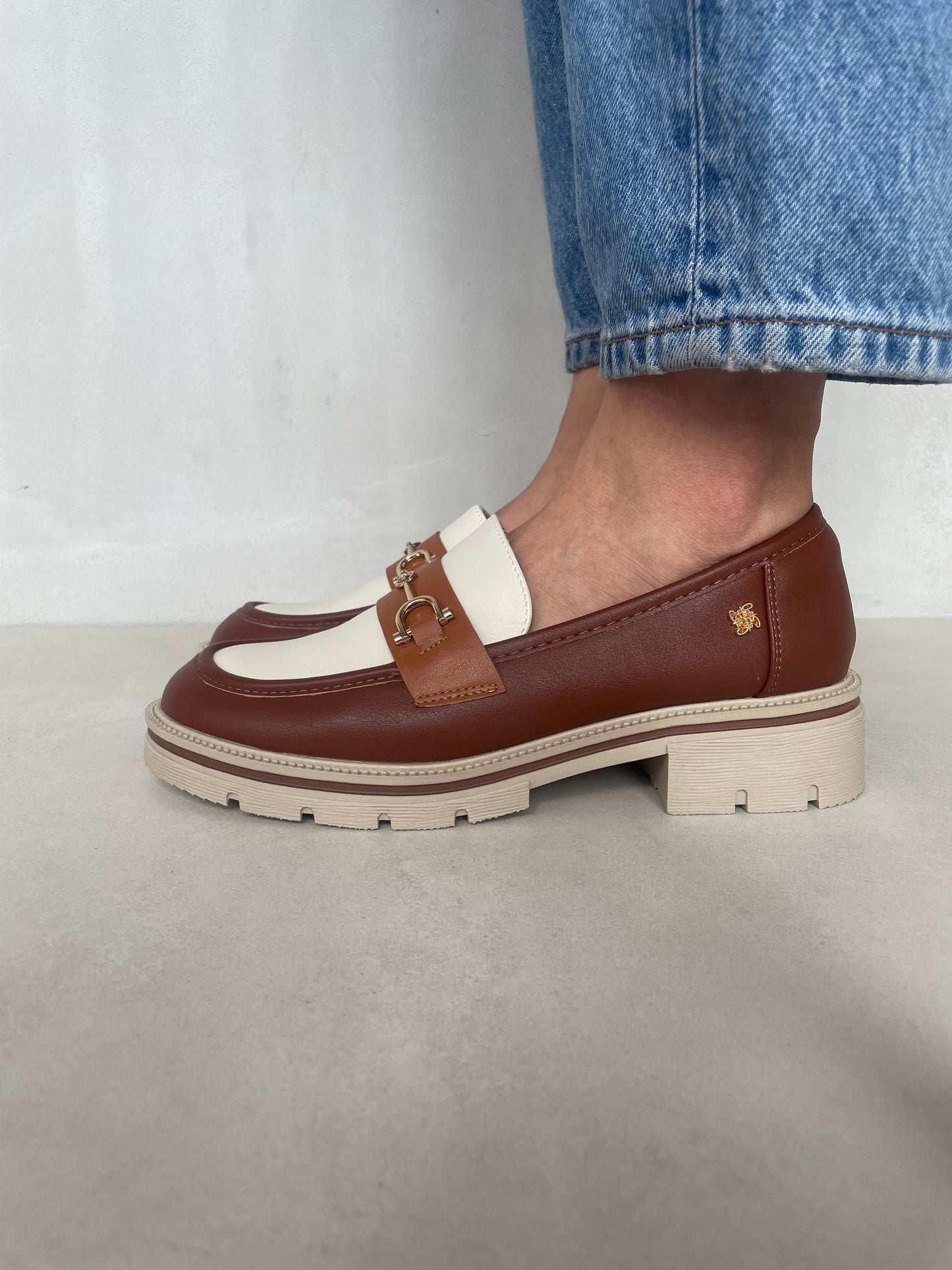 14070 - Mocasines de Mujer Bicolor Nude