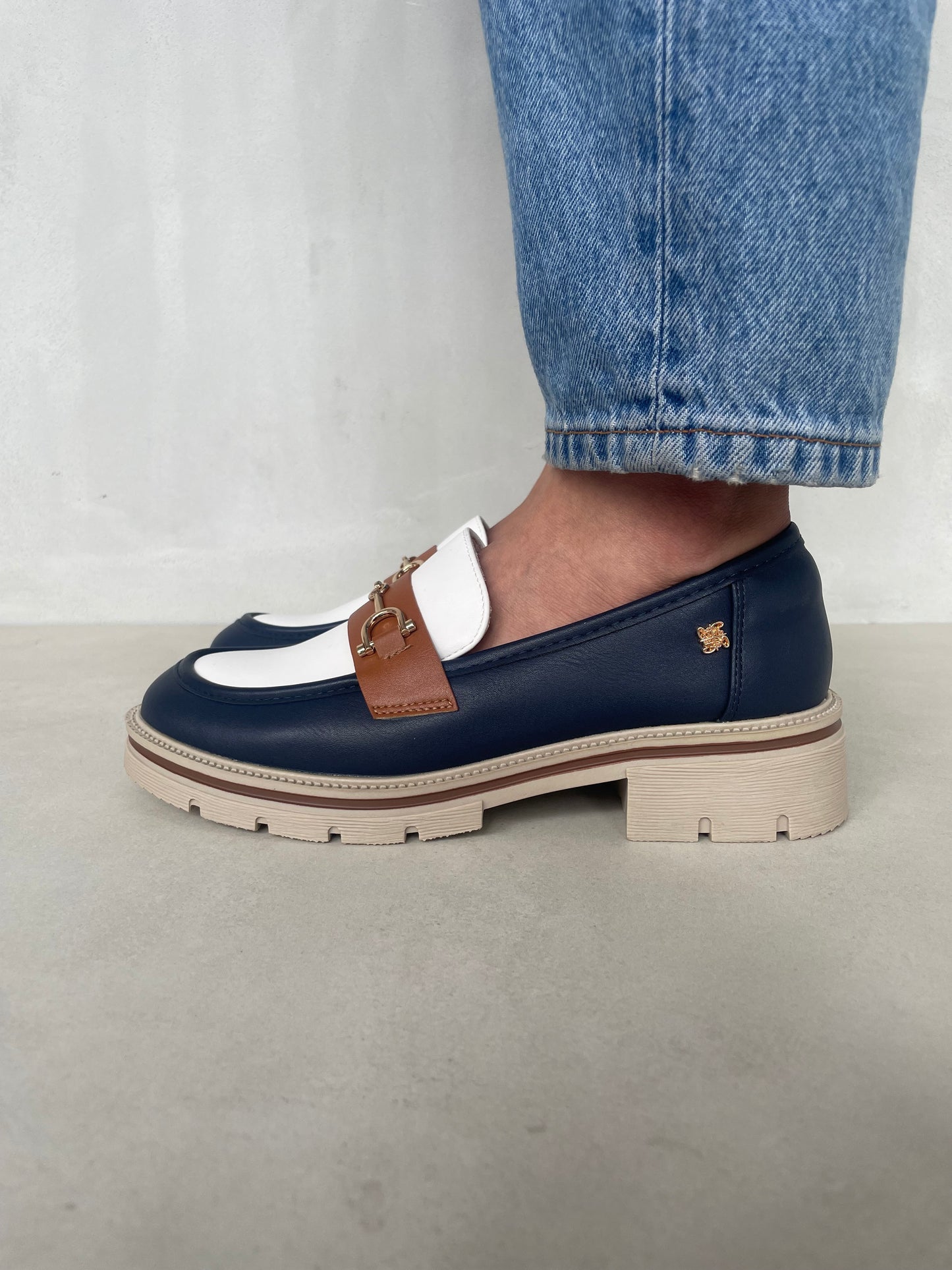 14071 - Mocasines de Mujer en Azul, Rosado